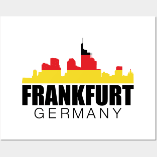 Skyline Frankfurt Germany Flag Posters and Art